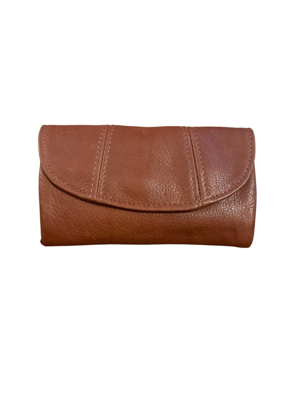Vintage Victoria leather Classic Brown Leather Fold-Over Clutch